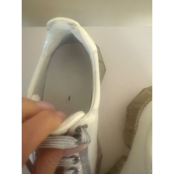 Jimmy Choo Womens Size EU 36 US 6 Trainers Diamond White Tan Leather Sneakers - Picture 10 of 12